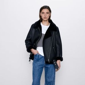 ZARA BLACK AVIATOR JACKET